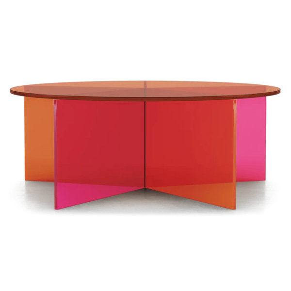 Orren Ellis Modern Acrylic Colorful Round Coffee Table Wayfair